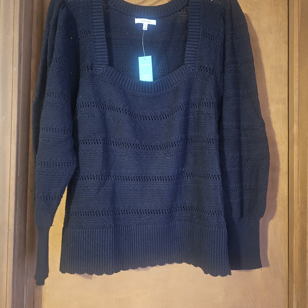 Maurices Black Crochet Sweater Nwt